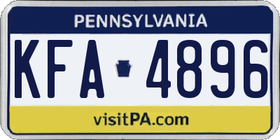 PA license plate KFA4896
