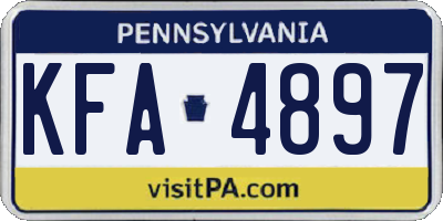 PA license plate KFA4897