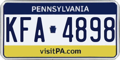 PA license plate KFA4898