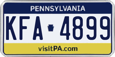 PA license plate KFA4899