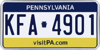 PA license plate KFA4901