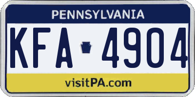 PA license plate KFA4904