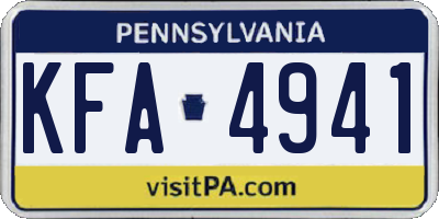 PA license plate KFA4941