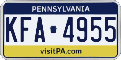 PA license plate KFA4955