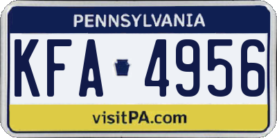 PA license plate KFA4956