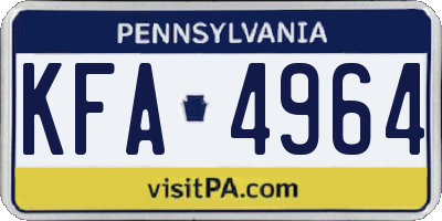 PA license plate KFA4964