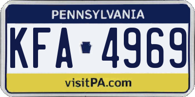 PA license plate KFA4969
