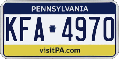 PA license plate KFA4970