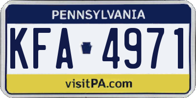 PA license plate KFA4971