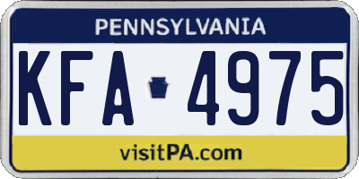 PA license plate KFA4975