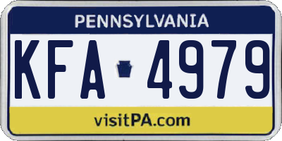PA license plate KFA4979