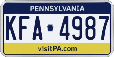 PA license plate KFA4987