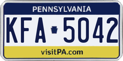 PA license plate KFA5042