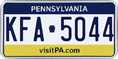 PA license plate KFA5044