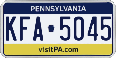 PA license plate KFA5045