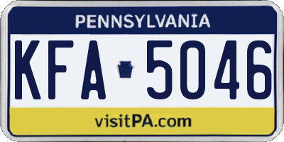PA license plate KFA5046