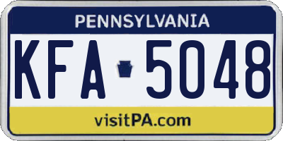 PA license plate KFA5048
