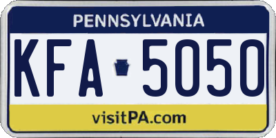 PA license plate KFA5050