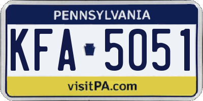 PA license plate KFA5051