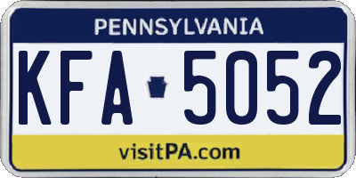 PA license plate KFA5052