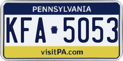 PA license plate KFA5053