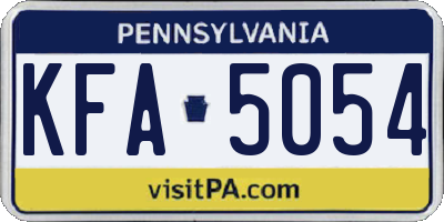 PA license plate KFA5054