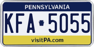 PA license plate KFA5055