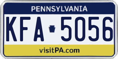 PA license plate KFA5056