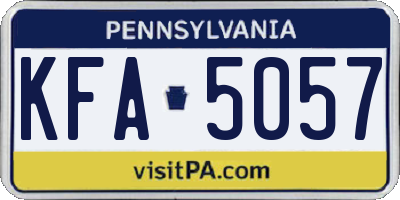 PA license plate KFA5057