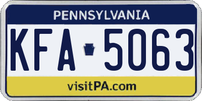 PA license plate KFA5063