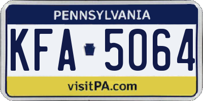 PA license plate KFA5064