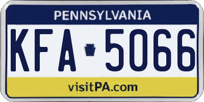 PA license plate KFA5066