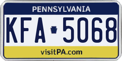 PA license plate KFA5068