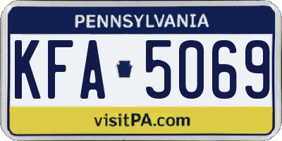 PA license plate KFA5069