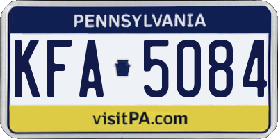 PA license plate KFA5084