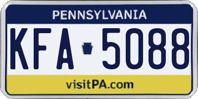 PA license plate KFA5088