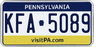 PA license plate KFA5089