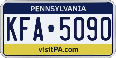 PA license plate KFA5090
