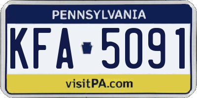 PA license plate KFA5091