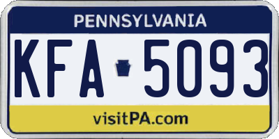 PA license plate KFA5093