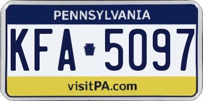 PA license plate KFA5097