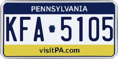 PA license plate KFA5105