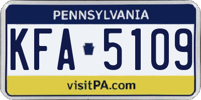 PA license plate KFA5109