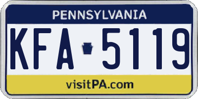 PA license plate KFA5119