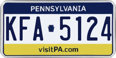 PA license plate KFA5124
