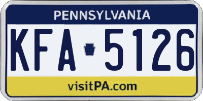 PA license plate KFA5126