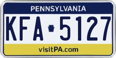 PA license plate KFA5127