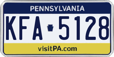 PA license plate KFA5128