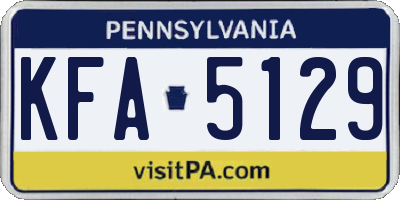 PA license plate KFA5129