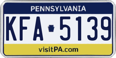 PA license plate KFA5139